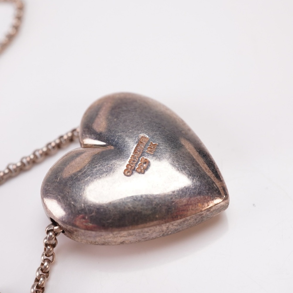 Mikal-Jon Bayanihan 925 Silver & 18K Gold Heart Pendant Necklace 18” Lot#54 - Picture 4 of 11